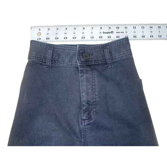 Zara Marine Jeans Womens 0 Black Wide Leg Straight High Rise Raw Hem Bohemian - Picture 5 of 16